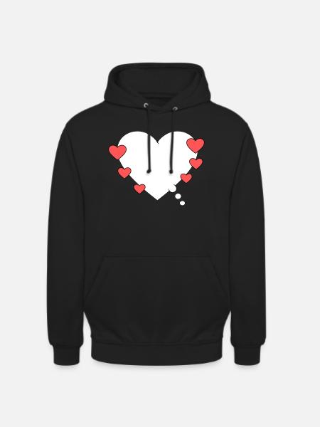 Thought bubble with heart - Unisex Hoodie - black