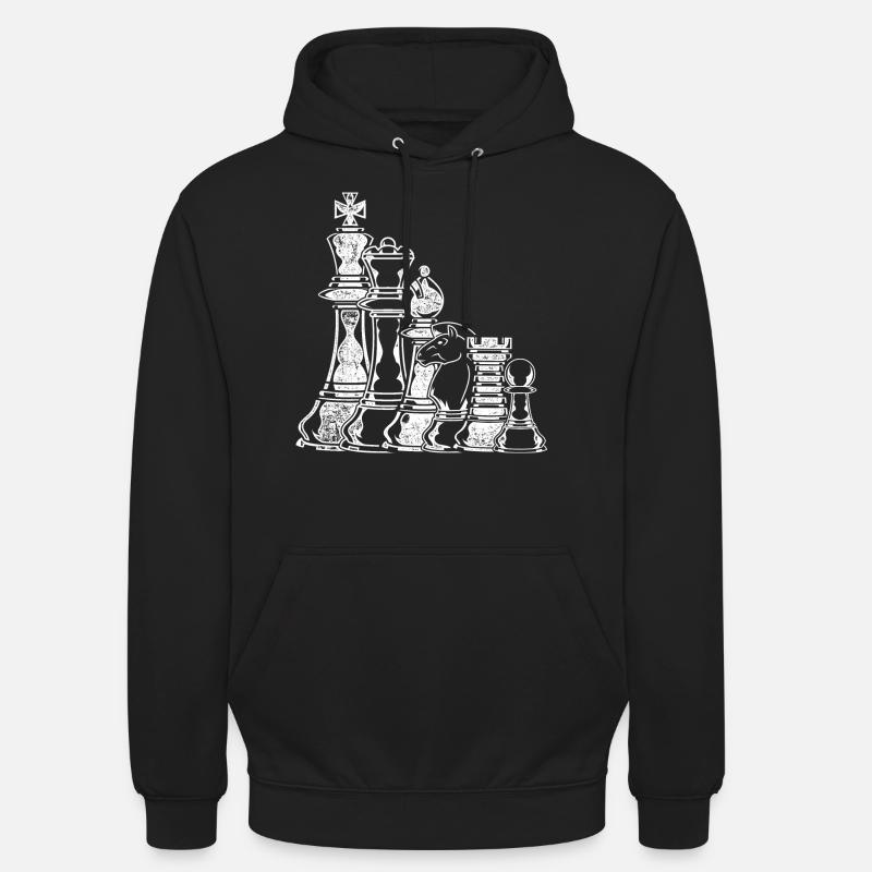 Échecs - Sweat-shirt à capuche unisexe - noir