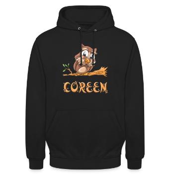 Eule Coreen - Sweat-shirt à capuche unisexe - noir - Devant - Alina (178cm) & Michal (187cm)