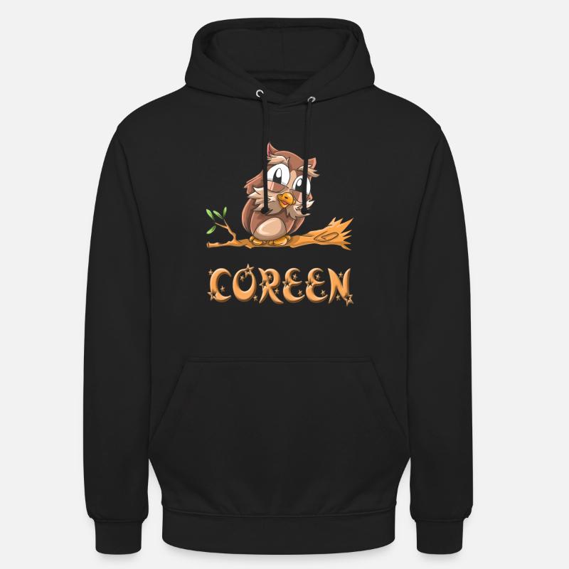 Eule Coreen - Unisex Hoodie - Schwarz