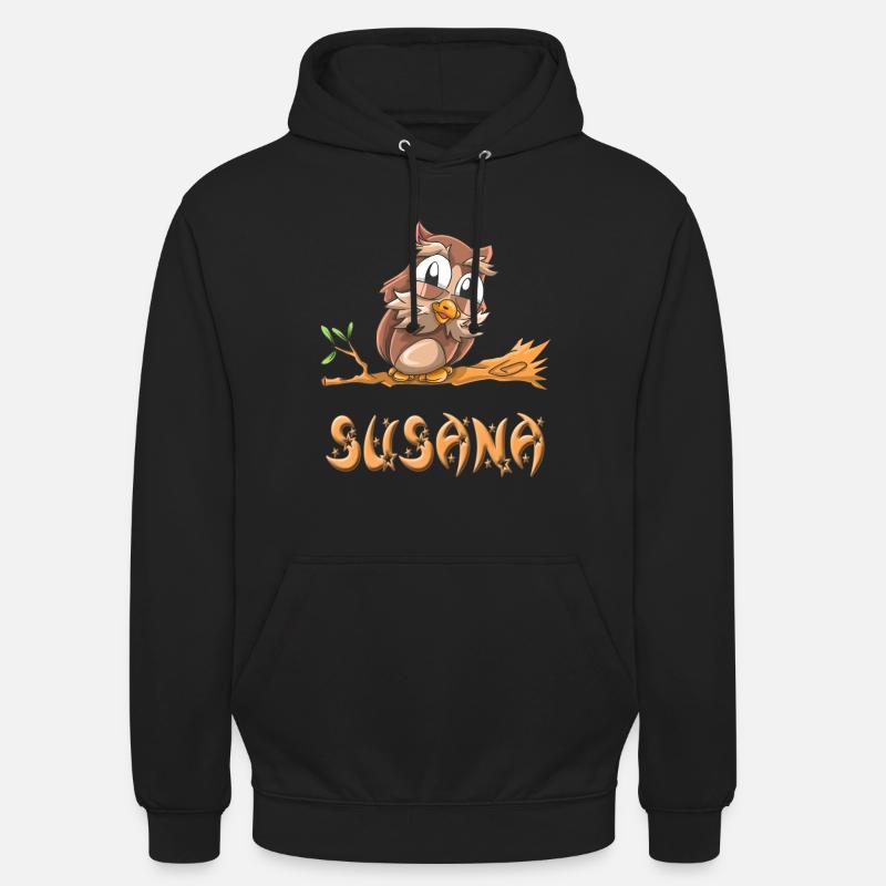 Eule Susana - Unisex Hoodie - Schwarz