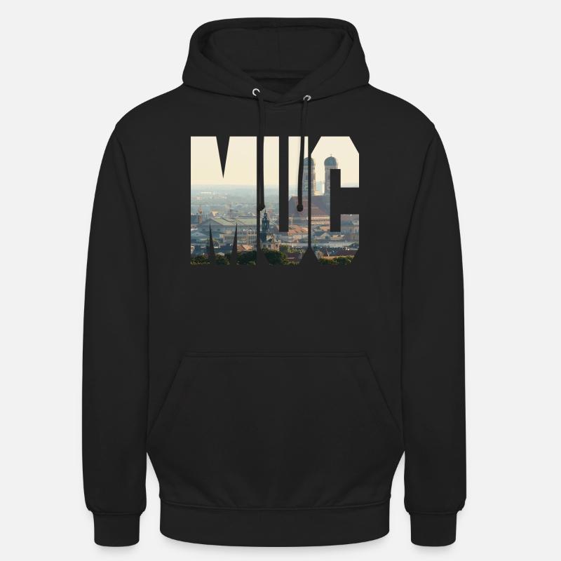 MUC panorama - Sweat-shirt à capuche unisexe - noir