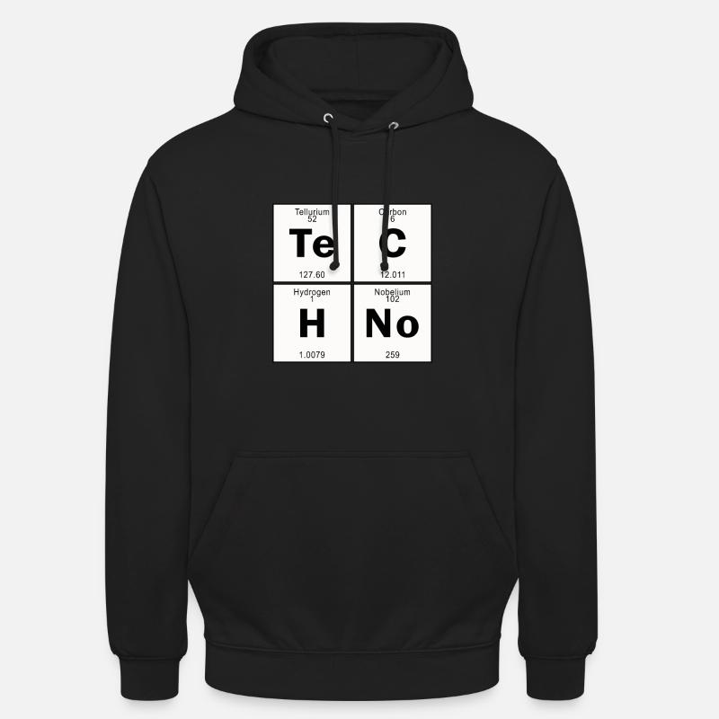 Techno - Sweat-shirt à capuche unisexe - noir