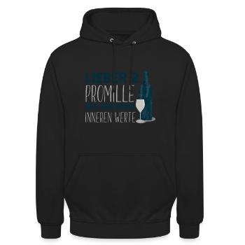 Wein - Unisex Hoodie - Schwarz - Vorne - Alina (178cm) & Michal (187cm)