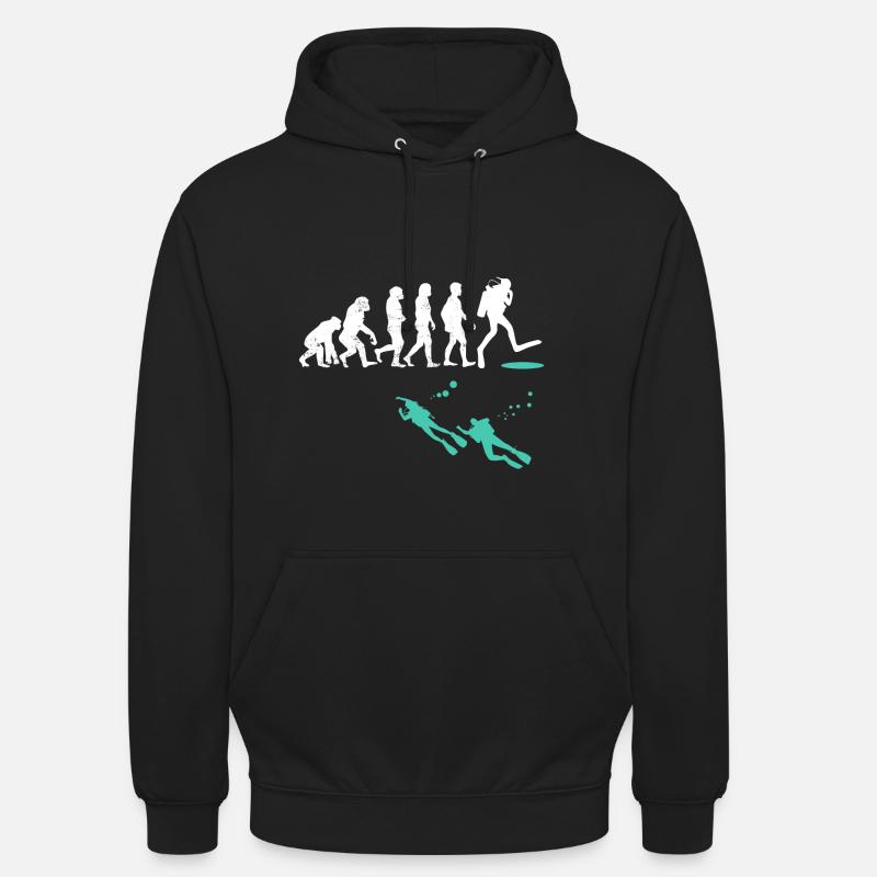 Evolution of Scuba Diver Evolution - Unisex Hoodie - black
