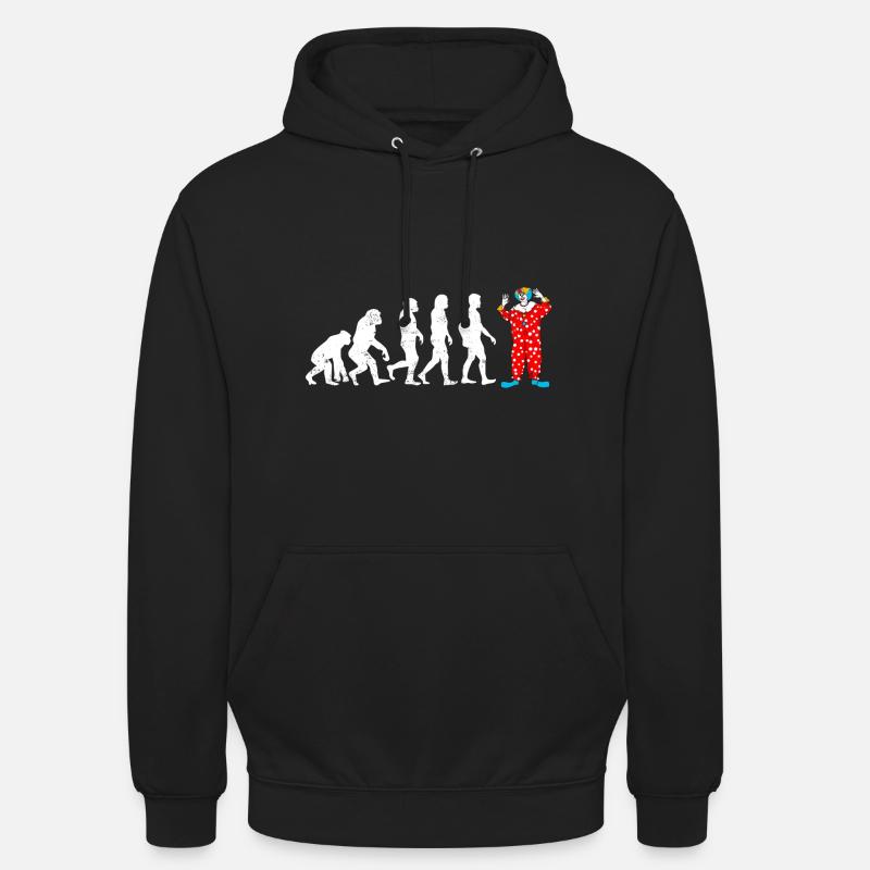 Evolution de l'évolution du clown - Sweat-shirt à capuche unisexe - noir