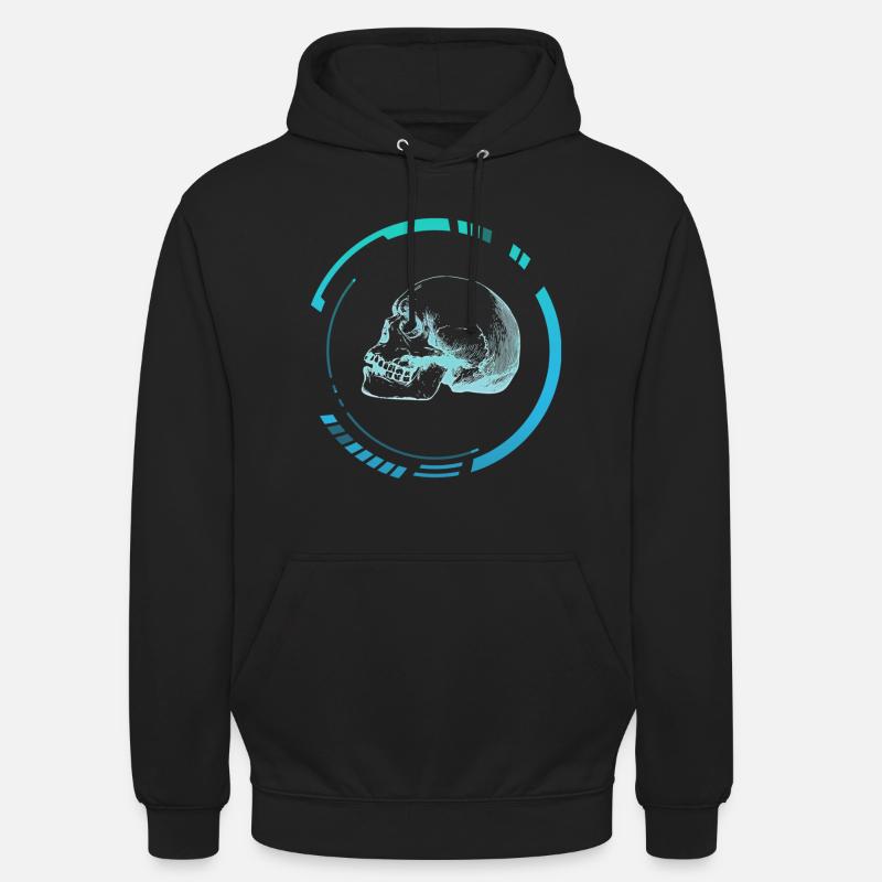 Human head X-ray image - Unisex Hoodie - black