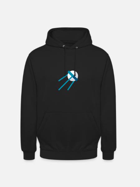 Satellite in Space – Blue Space Icon - Unisex Hoodie - black