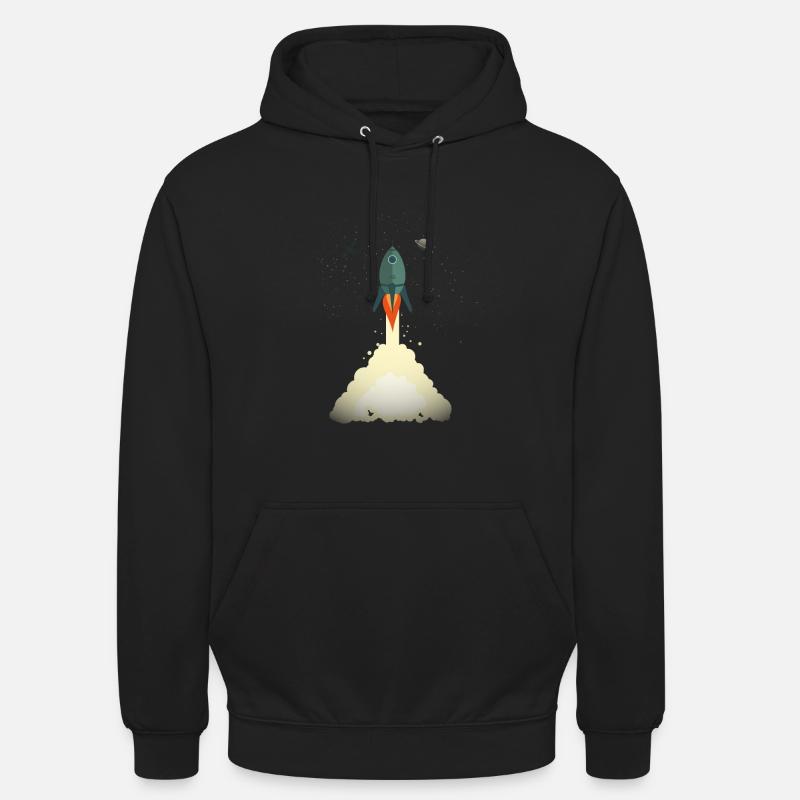 Rakete - Unisex Hoodie - Schwarz
