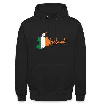 Irland - Unisex Hoodie - Schwarz - Vorne - Alina (178cm) & Michal (187cm)