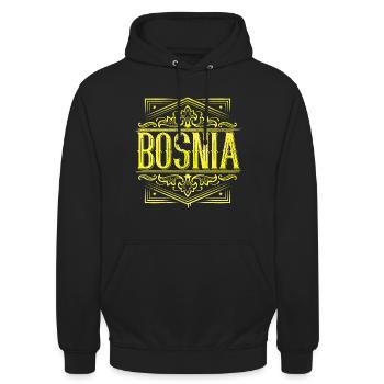 Bosnia | Bosnie | Drapeau - Sweat-shirt à capuche unisexe - noir - Devant - Alina (178cm) & Michal (187cm)
