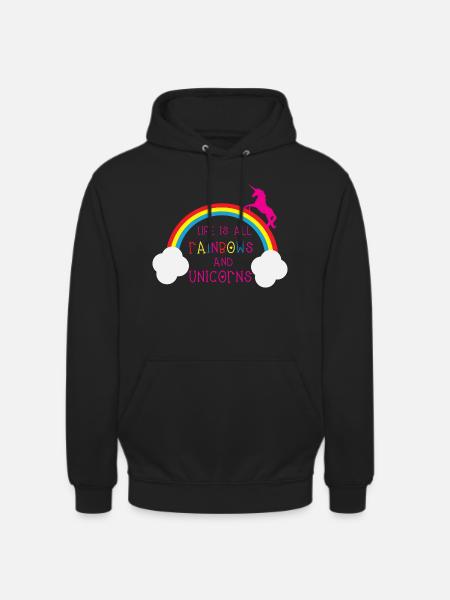 Rainbows & Unicorns - Unisex Hoodie - black