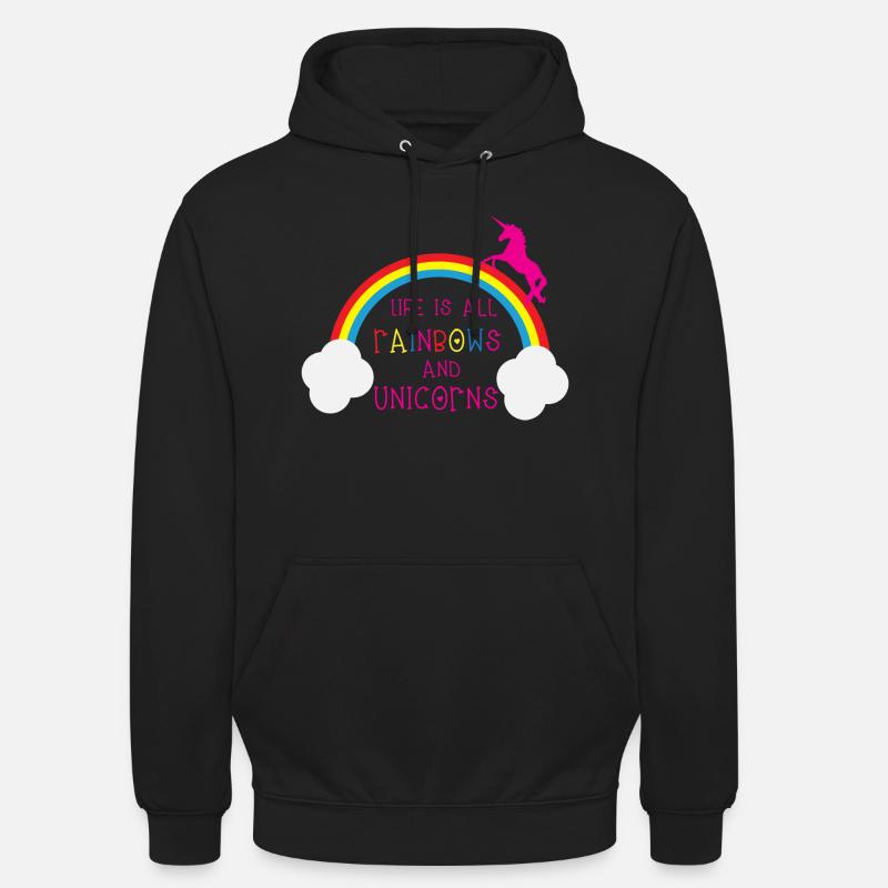 Rainbows & Unicorns - Unisex Hoodie - Schwarz