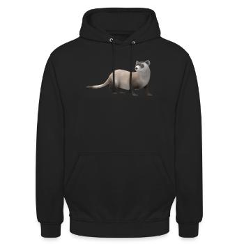 Belette 3D - Sweat-shirt à capuche unisexe - noir - Devant - Alina (178cm) & Michal (187cm)