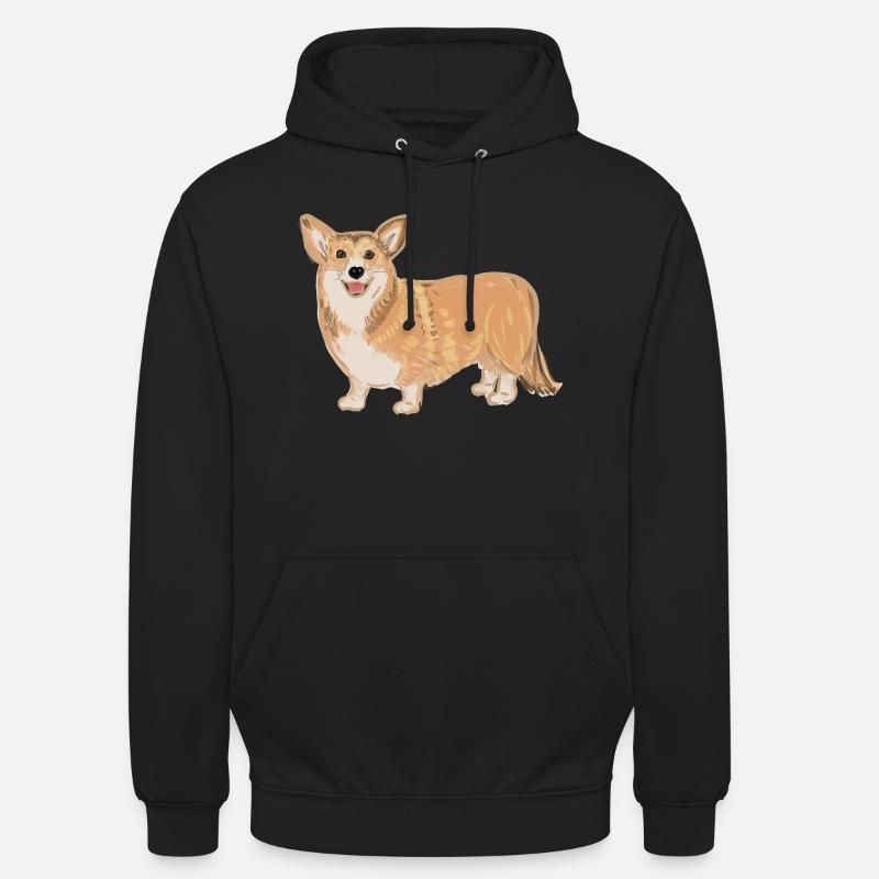 Corgi debout - Sweat-shirt à capuche unisexe - noir