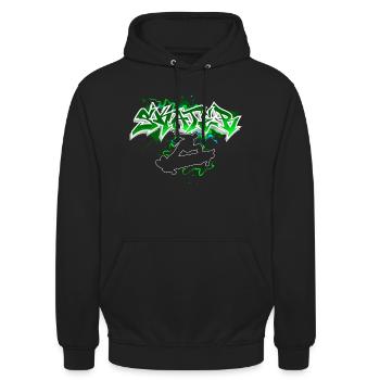 Skater Graffiti - Sweat-shirt à capuche unisexe - noir - Devant - Alina (178cm) & Michal (187cm)