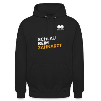 Schlau beim Zahnarzt - Unisex Hoodie - Schwarz - Vorne - Alina (178cm) & Michal (187cm)