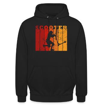 Stunt Scooter Kids Boys Girls Scooter Skater - Unisex Hoodie - black - Front - Alina (178cm) & Michal (187cm)