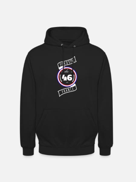 Fier d'être du 46 - Sweat-shirt à capuche unisexe - noir