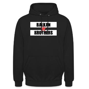 balkan brothers - Unisex Hoodie - Schwarz - Vorne - Alina (178cm) & Michal (187cm)