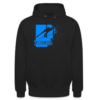 skispringer - skijumper Skispringen Ski jumping - Unisex Hoodie - Schwarz - Vorne - Alina (178cm) & Michal (187cm)