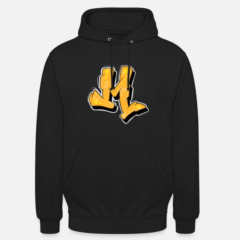 Yellow Graffiti Initials Logo. - Unisex Hoodie - black