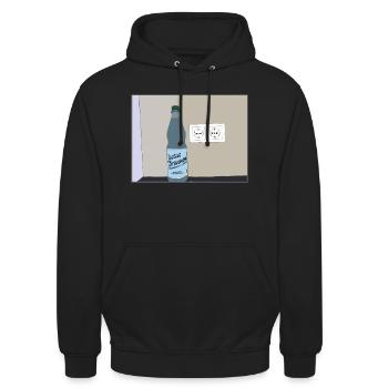 Flasche - Unisex Hoodie - Schwarz - Vorne - Alina (178cm) & Michal (187cm)