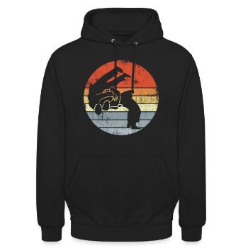 Judo Fighter Sketch - Unisex Hoodie - black - Front - Alina (178cm) & Michal (187cm)