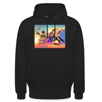 Chillen - Unisex Hoodie - Schwarz - Vorne - Alina (178cm) & Michal (187cm)