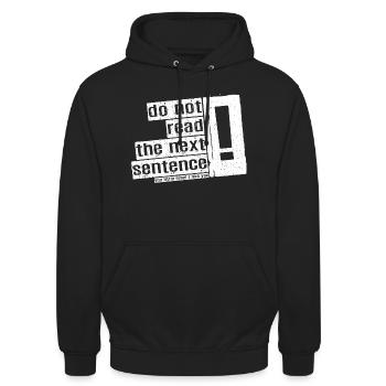 Cool Saying: Do Not Read - Funny Design - Unisex Hoodie - black - Front - Alina (178cm) & Michal (187cm)