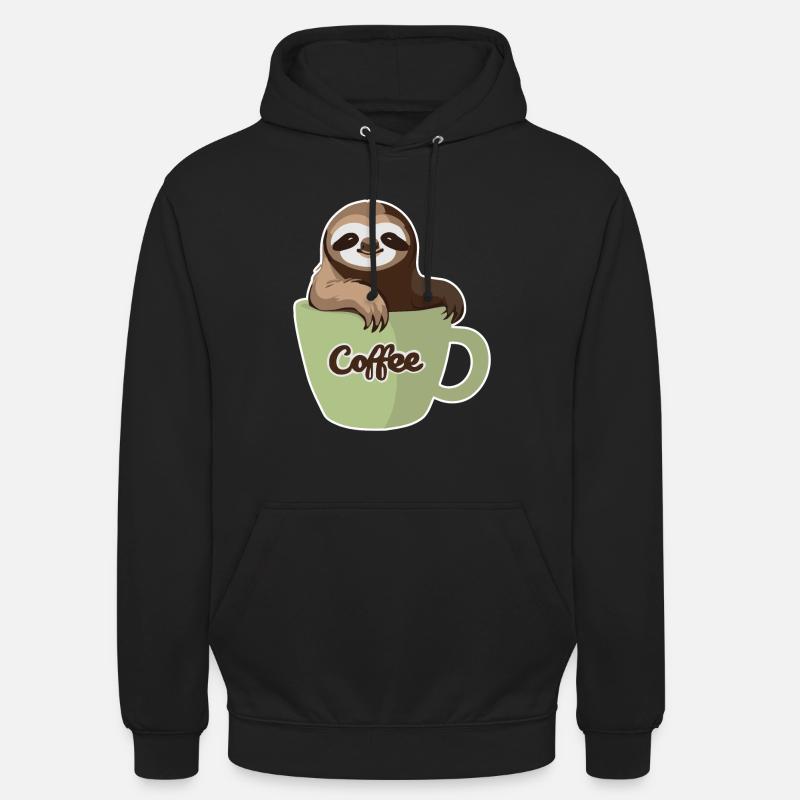 Faultier in einer Kaffeetasse - Unisex Hoodie - Schwarz