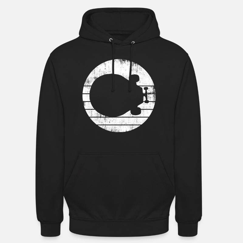 Dessin de planche à roulettes - Sweat-shirt à capuche unisexe - noir