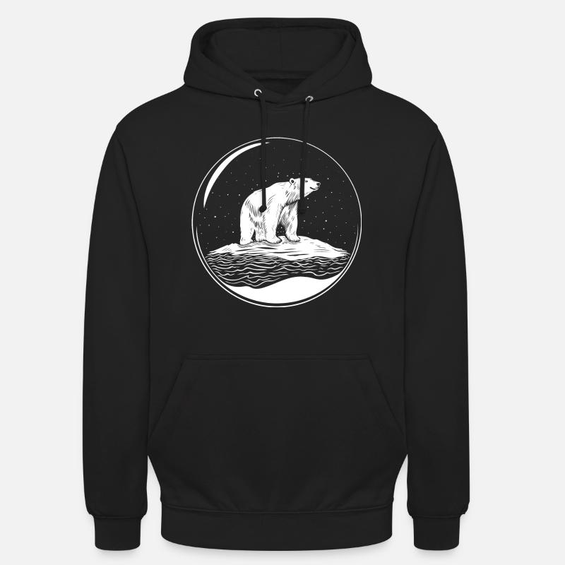 Eisbär auf Eisscholle Save the polarbear - Unisex Hoodie - Schwarz