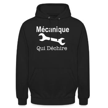 Mécanique qui déchire - Sweat-shirt à capuche unisexe - noir - Devant - Alina (178cm) & Michal (187cm)
