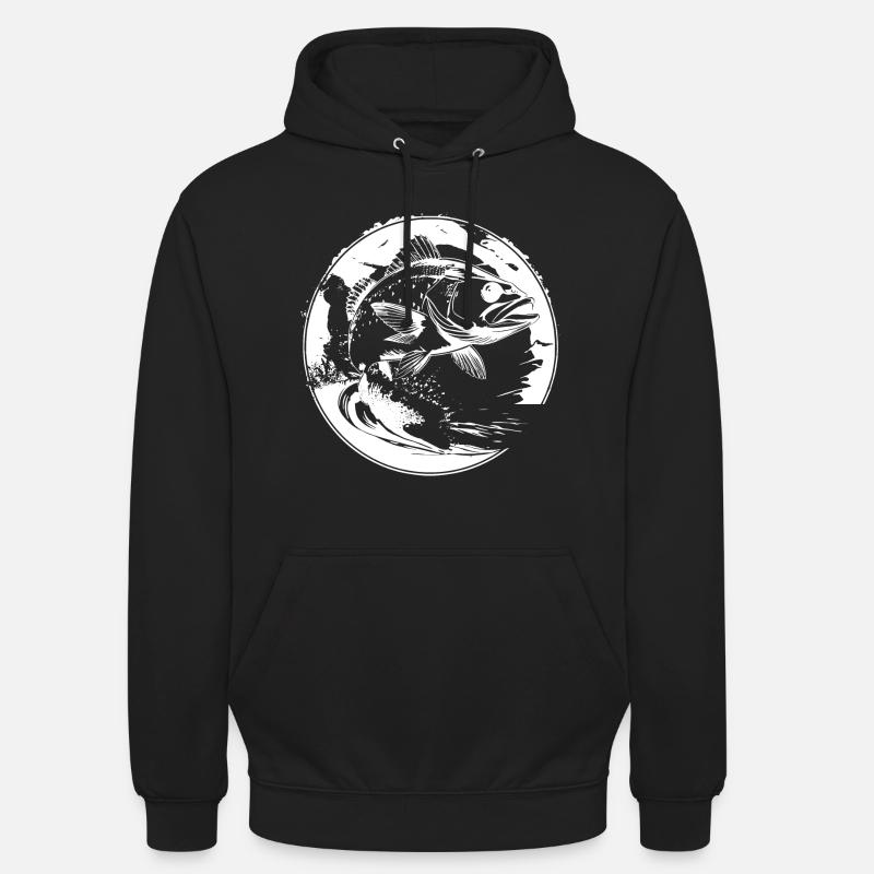 Graphique de poisson - Sweat-shirt à capuche unisexe - noir