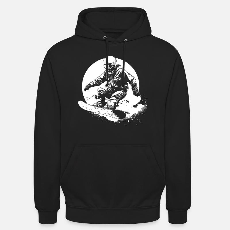 Dessin de snowboarder - Sweat-shirt à capuche unisexe - noir
