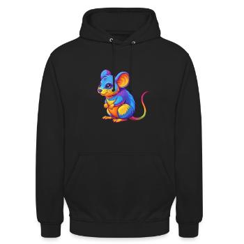 mouse Colorful Kawaii Cartoon Character Clipart - Unisex Hoodie - black - Front - Alina (178cm) & Michal (187cm)