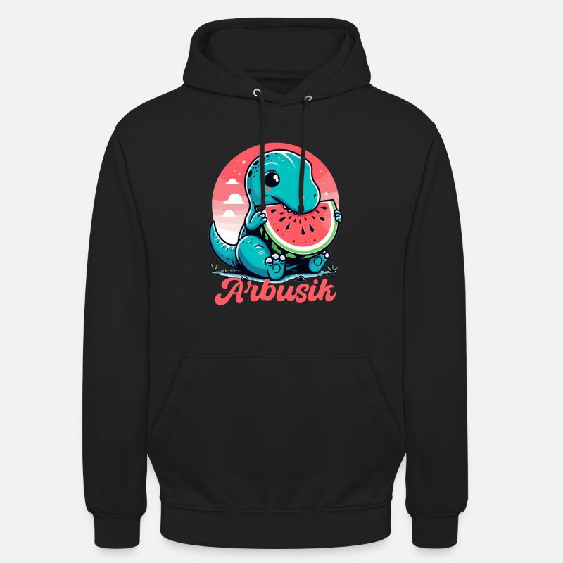 Mignon T-Rex Pastèque Arbusik Cadeau - Sweat-shirt à capuche unisexe - noir