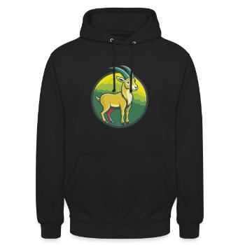 Steinbock Niedliche Kawaii Cartoon Clipart Haustier Tier - Unisex Hoodie - Schwarz - Vorne - Alina (178cm) & Michal (187cm)