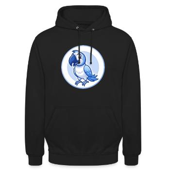 Papagei Blau Kawaii Cartoon Figur Clipart Haustier - Unisex Hoodie - Schwarz - Vorne - Alina (178cm) & Michal (187cm)