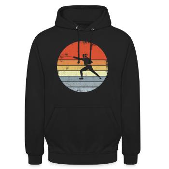 Vintage Fencing Sketch - Unisex Hoodie - black - Front - Alina (178cm) & Michal (187cm)
