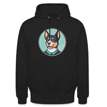 Perro De Presa Mallorquin Hunderasse Cartoon Kawaii - Unisex Hoodie - Schwarz - Vorne - Alina (178cm) & Michal (187cm)