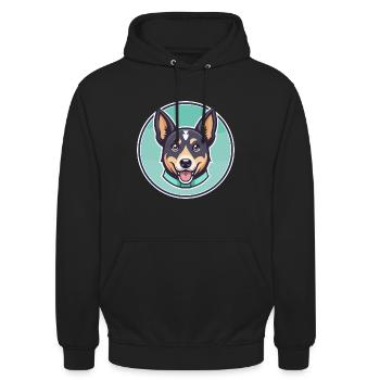 Perro Majorero Hunderasse Cartoon Kawaii Clipart - Unisex Hoodie - Schwarz - Vorne - Alina (178cm) & Michal (187cm)