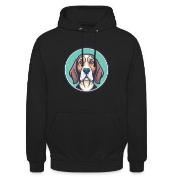 Jugoslawische Windhund Rasse Karikatur Kawaii Clipart - Unisex Hoodie - Schwarz - Vorne - Alina (178cm) & Michal (187cm)
