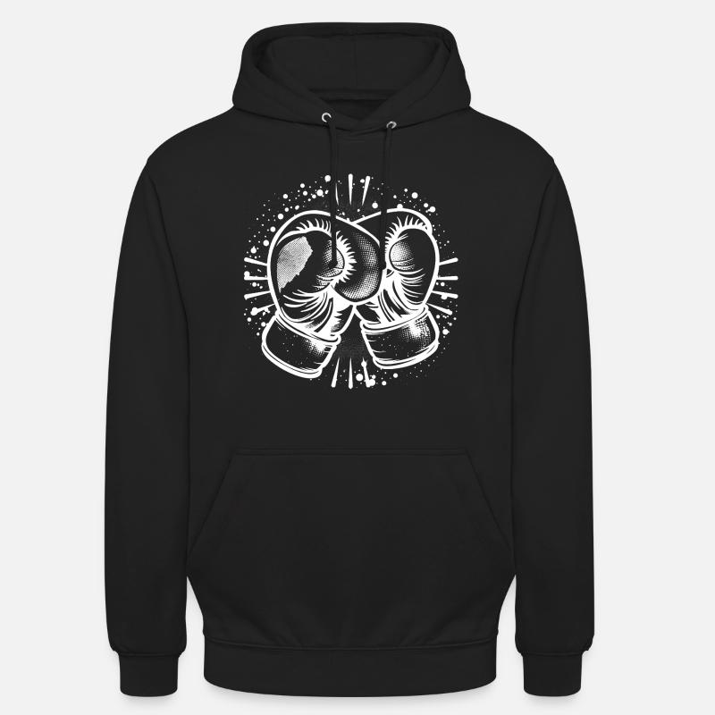 Dessin de gants de boxe - Sweat-shirt à capuche unisexe - noir