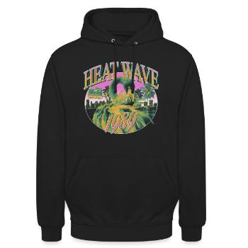 Heat Wave 1989 – Miami Retro Vibes - Unisex Hoodie - Schwarz - Vorne - Alina (178cm) & Michal (187cm)