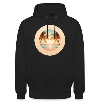Sunset on the palm beach - Unisex Hoodie - black - Front - Alina (178cm) & Michal (187cm)