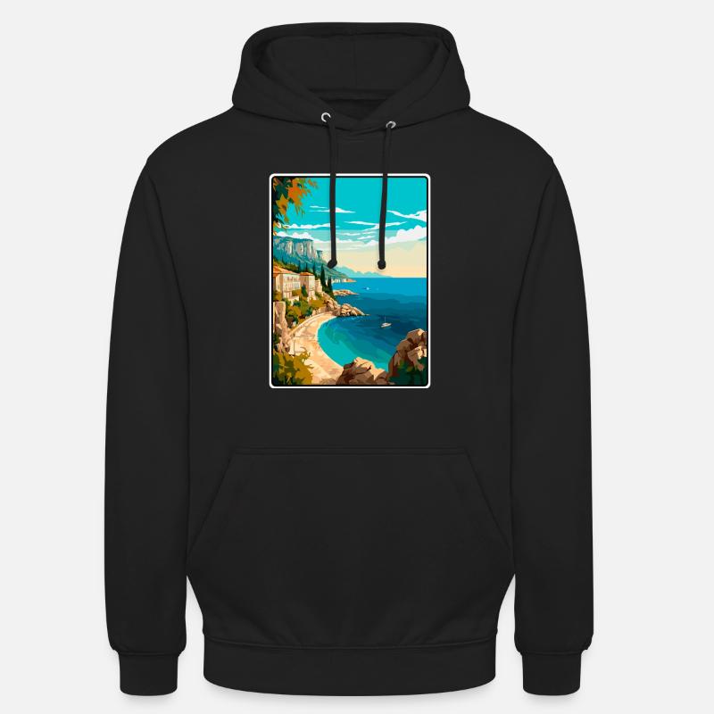 Makarska Kroatien Klippen Mittelmeerküste - Unisex Hoodie - Schwarz