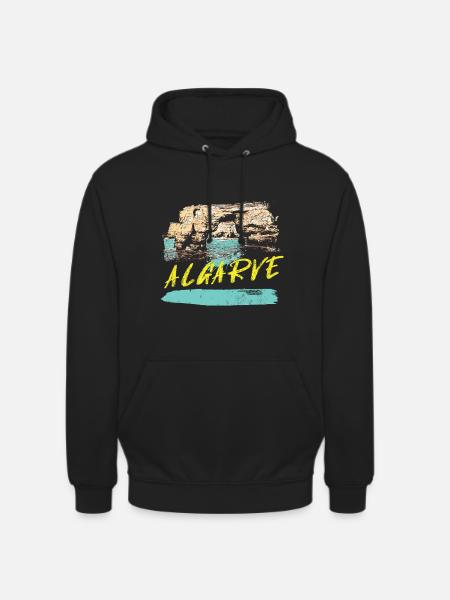 Cliffs Algarve illustration Portugal - Unisex Hoodie - black