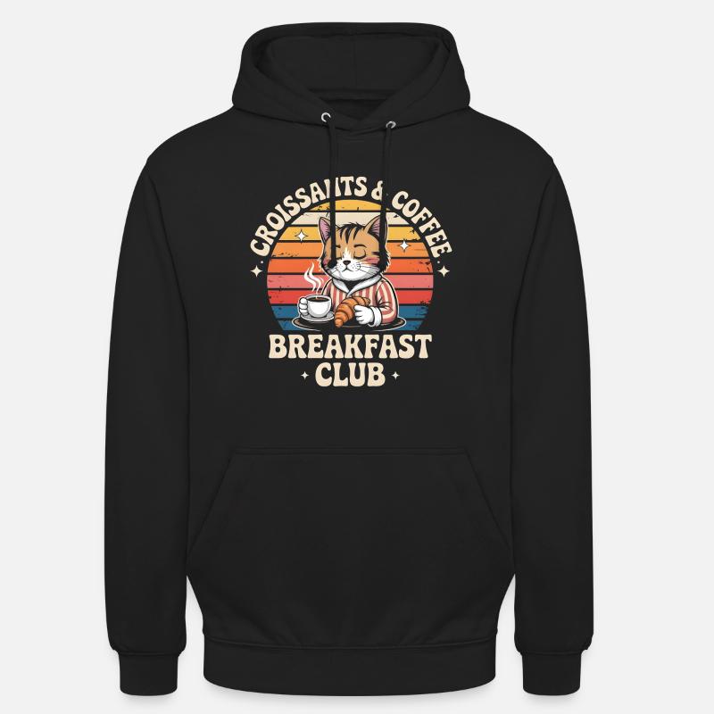 Chat Brunch Retro Café - Sweat-shirt à capuche unisexe - noir
